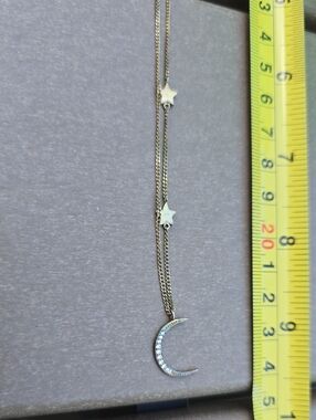 Gold Moon and Star Pendant Necklace - Women Jewelry